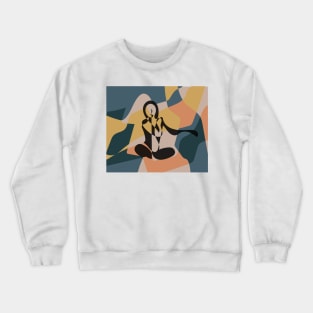 Woman Silhouette Art, Abstract Minimalist Colorful Shapes Crewneck Sweatshirt